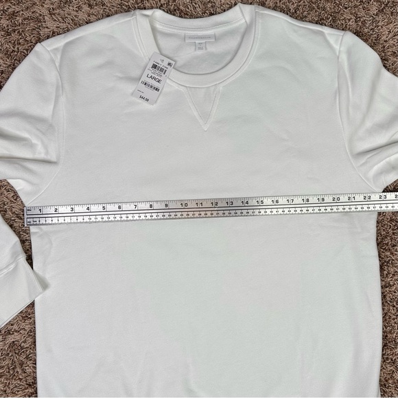 Men’s White Crewneck Lightweight Sweatshirt NWT Large - Picture 5 of 7